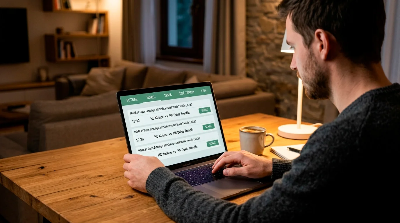 Slovenský hráč pri notebooku vyberá platobnú metódu pri stávkovaní